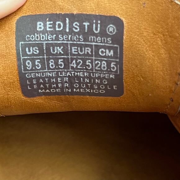Bed Stu Wing Tip Shoes Mens 9.5 Brown Distressed Cobbler Leather Anti Slip GUC